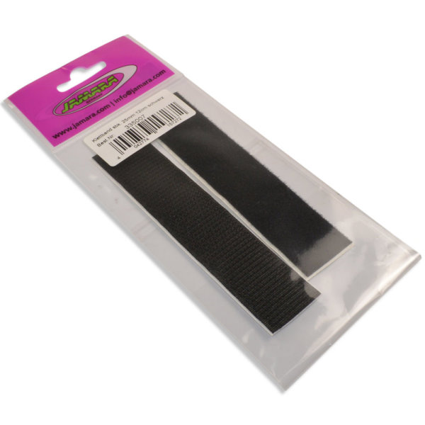 Jamara 335007 Klettband 25mm x 12cm Schwarz Haken und Flausch selbstklebend