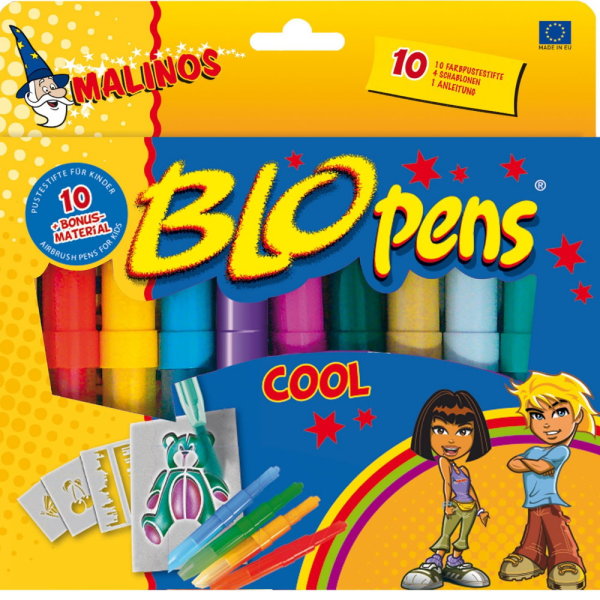 Malinos BloPens Cool 10 Stück Airbrush Pustestifte im Set 300912
