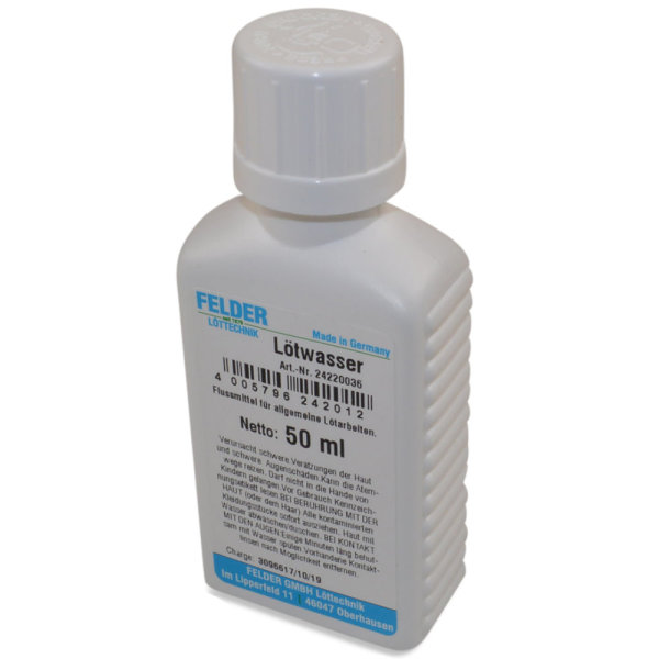 Felder Lötwasser 50ml Flussmittel Löten Weichlot incl. Pinsel DIN EN29454-1