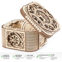 UGEARS Schatztruhe Schmuck Geheimfach 3D Holz Bausatz...