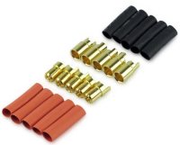 Goldkontaktstecker 6,0mm 5 Paar+ Schrumpfschlauch