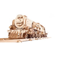 UGEARS 70058 Dampf-Lokomotive V-Express 3D Holz Bausatz Puzzle Modellbausatz