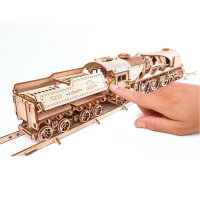 UGEARS 70058 Dampf-Lokomotive V-Express 3D Holz Bausatz Puzzle Modellbausatz