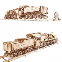 UGEARS 70058 Dampf-Lokomotive V-Express 3D Holz Bausatz Puzzle Modellbausatz