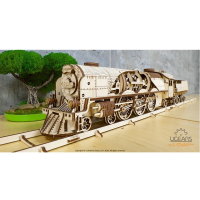 UGEARS 70058 Dampf-Lokomotive V-Express 3D Holz Bausatz Puzzle Modellbausatz