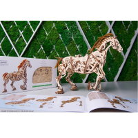 UGEARS mechanisches Pferd 3D Holz Bausatz Puzzle Modellbausatz 70054