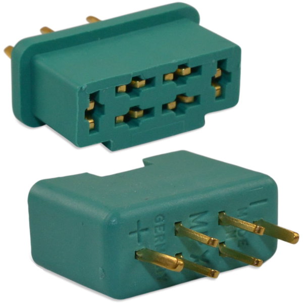 MPX Stecker/Buchse 6-pol 50A Hochstrom Original Multiplex M6-50 Made in Germany