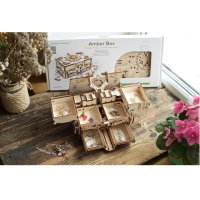 UGEARS Bernstein Schatulle Schmuckkästchen Modellbau 3D Holz Puzzle Bausatz