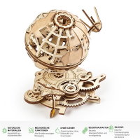 UGEARS Globus mechanischer Holz-Modellbausatz 3D Holz-Puzzle
