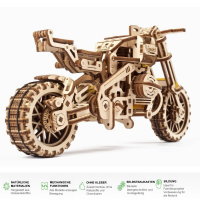 UGEARS Scrambler UGR-10 Motorrad mit Beiwagen Modellbausatz 3D Holz-Puzzle