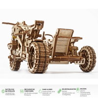 UGEARS Scrambler UGR-10 Motorrad mit Beiwagen Modellbausatz 3D Holz-Puzzle