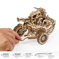 UGEARS Scrambler UGR-10 Motorrad mit Beiwagen Modellbausatz 3D Holz-Puzzle