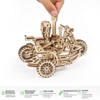 UGEARS Scrambler UGR-10 Motorrad mit Beiwagen Modellbausatz 3D Holz-Puzzle