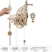 UGEARS Pendel Wanduhr Aero Clock Modellbau 3D Holz Puzzle...
