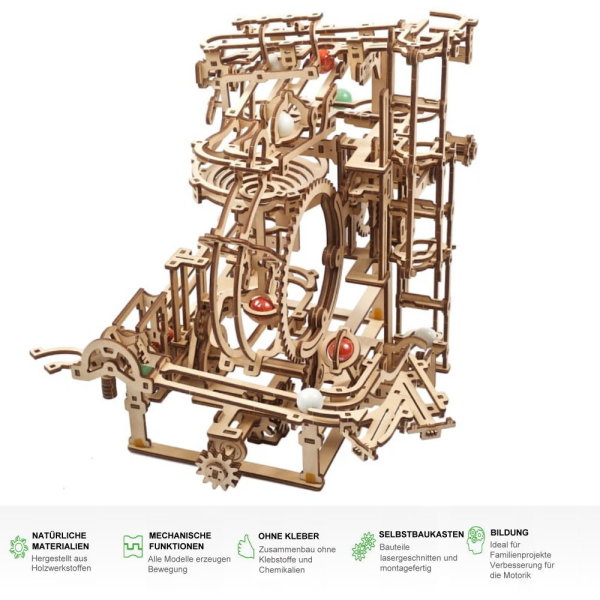 UGEARS Stufenbahn Murmelbahn Modellbau 3D Holz Puzzle Bausatz 70157