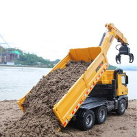 Huina 1575 RC Kipplaster Muldenkipper LKW mit Kran Licht Sound 1:14 2,4 GHz