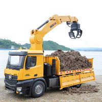 Huina 1575 RC Kipplaster Muldenkipper LKW mit Kran Licht Sound 1:14 2,4 GHz