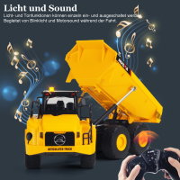 Huina 1553 Sound-Licht RC Kipplaster Muldenkipper Dumper Baufahrzeug 1:16 2,4GHz