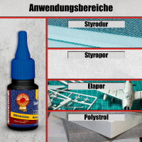Industrie Sekundenkleber flexibel Styropor Depron  Gummi Kunststoff Metall 20g