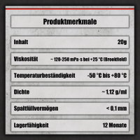 Industrie Sekundenkleber flexibel Styropor Depron  Gummi Kunststoff Metall 20g