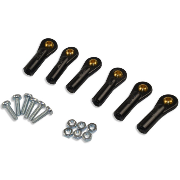 Ruderanlenkung Kugelkopf Kugelgelenk M2 Ø2mm 6 Stück incl. Schrauben + Muttern