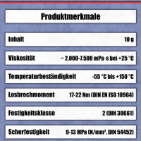 Schraubensicherung mittelfest 10g Gewindekleber Schrauben Sicherung bis M36