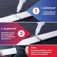 2K Industriekleber Sekundenkleber Set 40g Granulat Füllstoff +20g Sekundenkleber