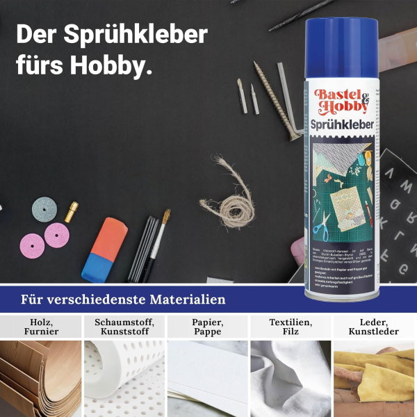 Bastelkleber Sprühkleber 500ml Kontaktkleber Kleber DIY Karton Pappe Basteln