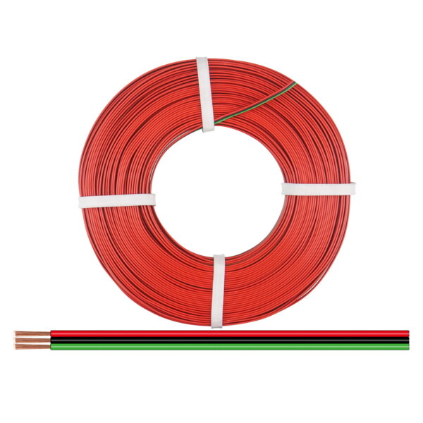 5m Drillingslitze 3x0,14mm²  grün / schwarz / rot