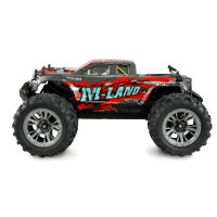 Ferngesteuertes Auto Monster Truck 1:16 RTR 4WD 48km/h High Speed M-Land Rot LED