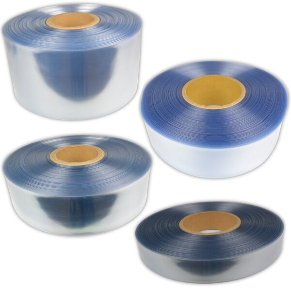 Akku Schrumpfschlauch Transparent Flachmaß PVC von 20mm-200mm Akkupack 18650  2m