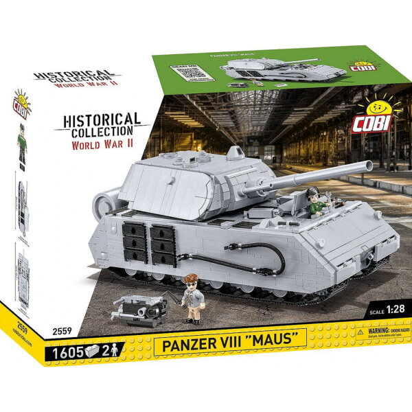 COBI 2559 Panzer VIII „Maus“ 1605 Teile 1:28 WWII mit 2 FigurenTop Sammlermodell