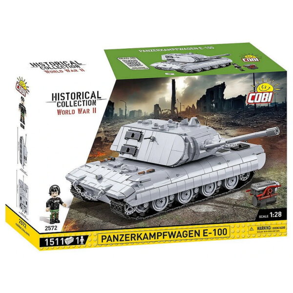 COBI 2572 Panzerkampfwagen E-100 1511 Teile 1:28 WWII Historical Collection