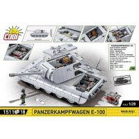 COBI 2572 Panzerkampfwagen E-100 1511 Teile 1:28 WWII Historical Collection