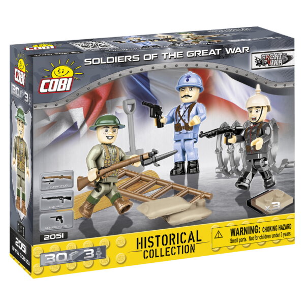 Cobi 2051 Soldiers of the Great War 30 Teile 3 Figuren HISTORICAL COLLECTION WWI
