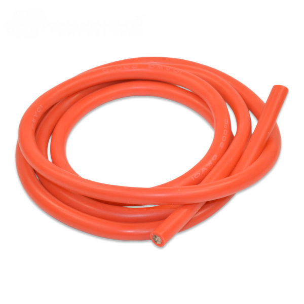 1 Meter Silikonkabel 6,0mm AWG10  Rot hochflexibel