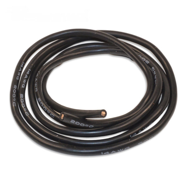 1 Meter Silikonkabel 2,5 mm AWG14 Schwarz hochflexibel