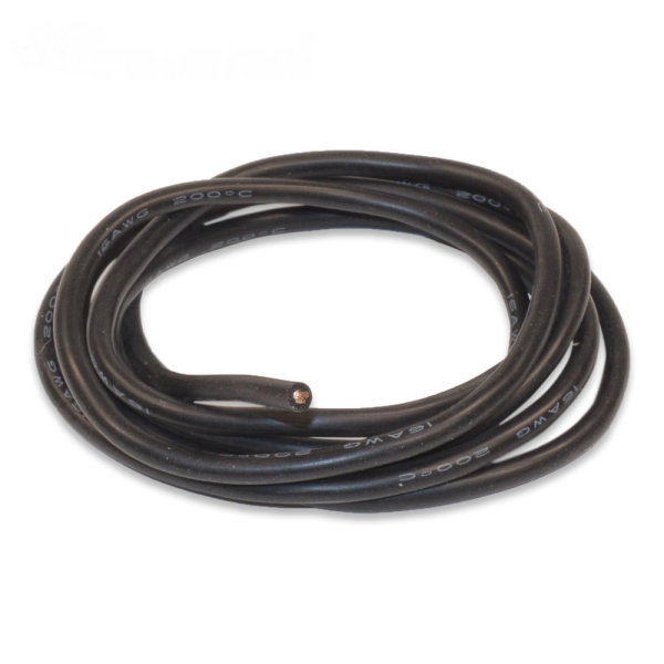 1 Meter Silikonkabel 1,5 mm AWG16 Schwarz hochflexibel