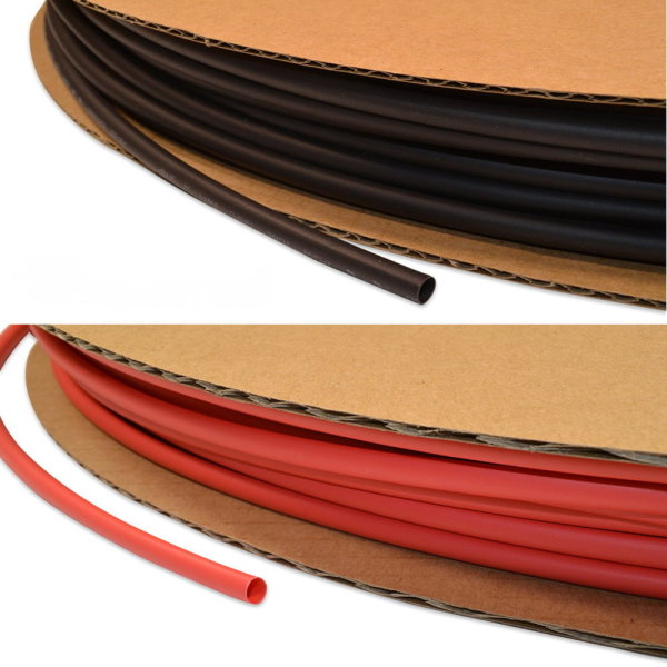 (1m/1,00€) 1Meter Rot u.Schwarz 4,8mm  Polyolefin Schrumpfschlauch Endlos für Goldstecker