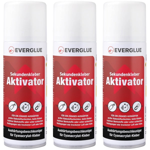 Aktivatorspray Aktivator Beschleuniger für Sekundenkleber Superkleber 200ml 3x